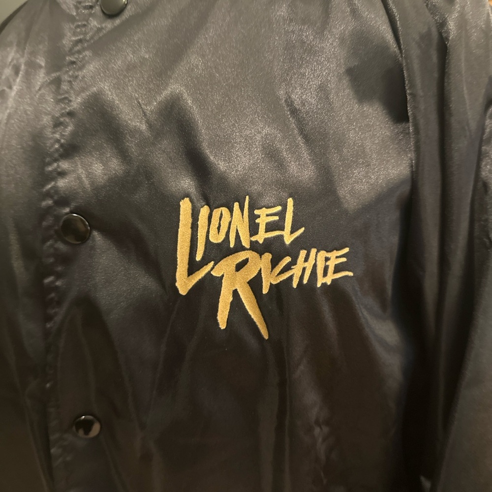 Unisex Lionel Richie Running With The Night Black Gold Bomber Varsity Jacket - Picture 3 of 7